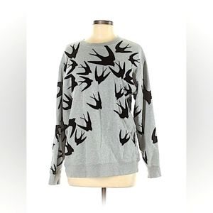 McQ by Alexander McQueen Grey/Black Large Multi Swallow Logo Sweatshirt Size Sm